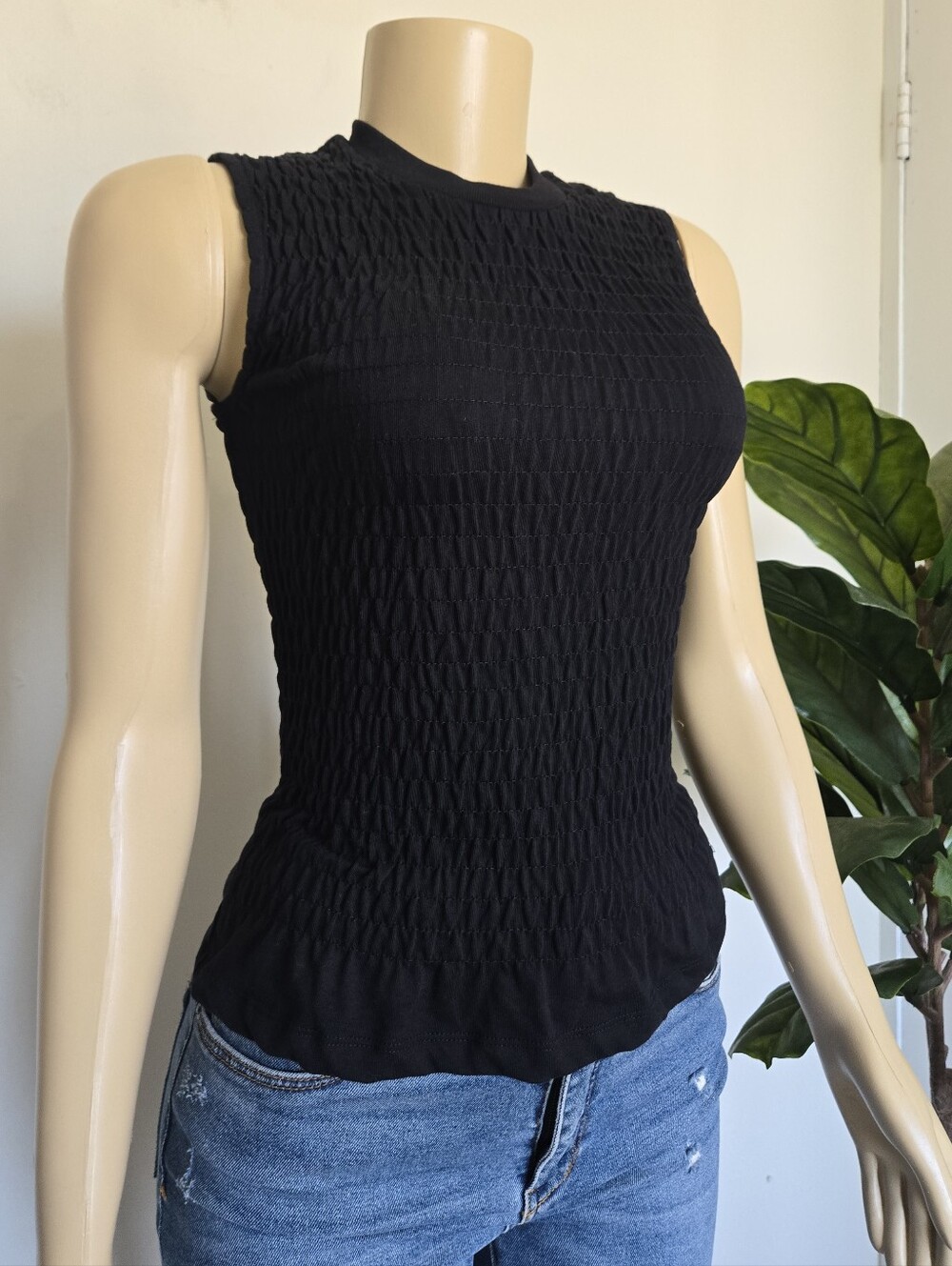 NWT AllSaints Ode Smocked Sleeveless Tank Top AllSaints Size S Women's - Picture 9 of 14